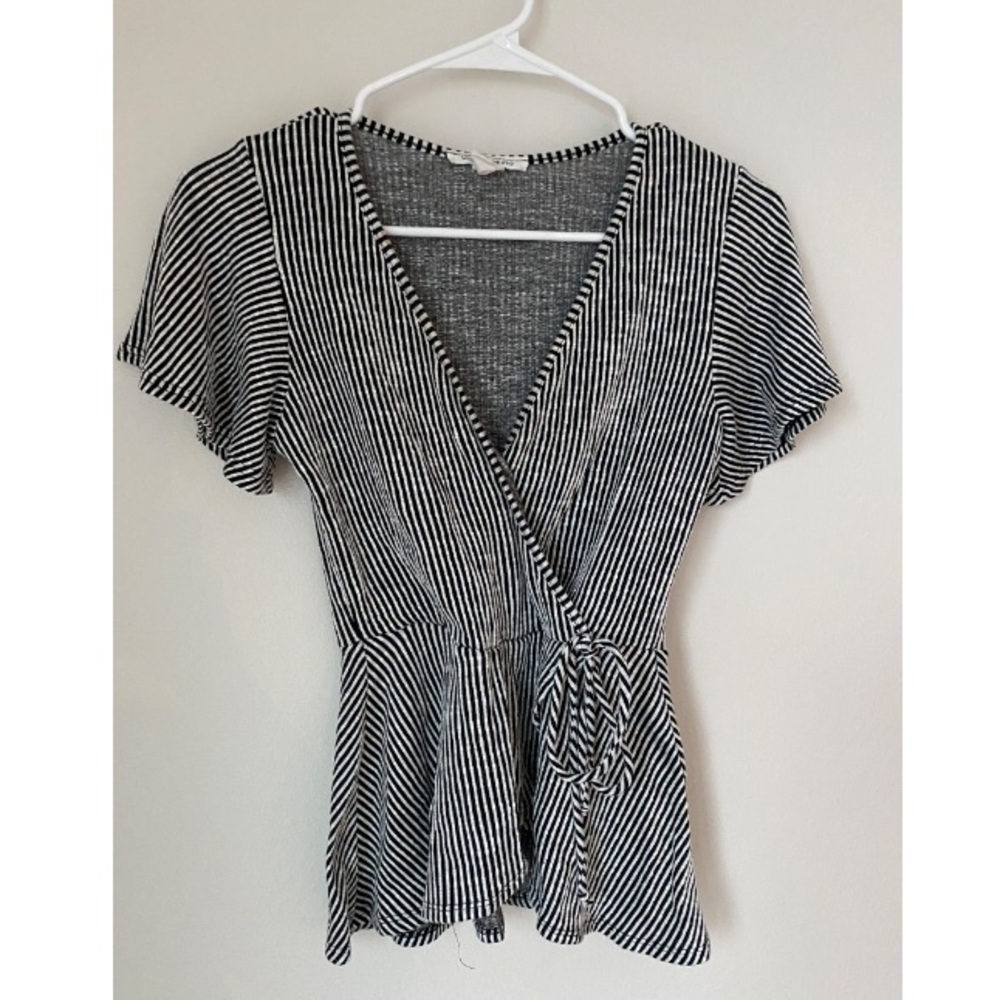 Black and White Stripped Tie Shirt
